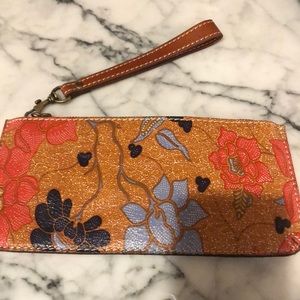 Patricia Nash leather cloth with flowers.